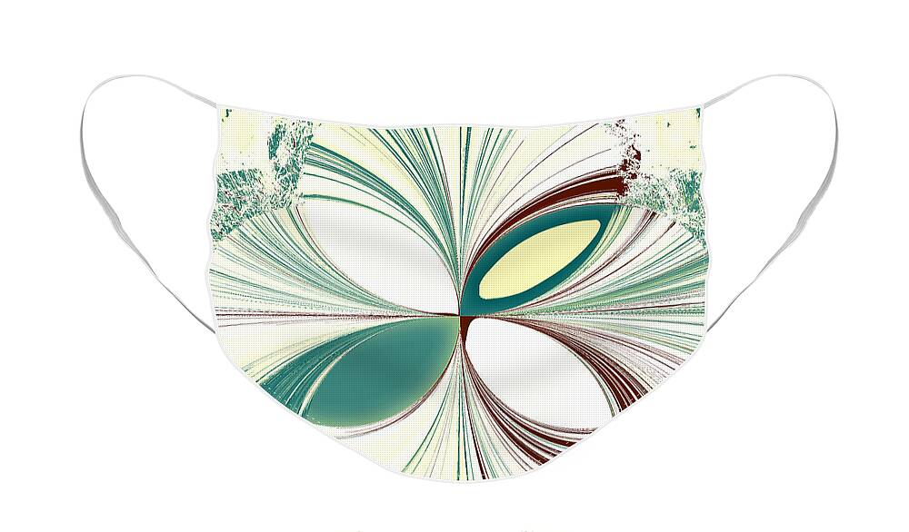 Abstract Face Mask featuring the digital art Light in the Darkness White by Karen Francis