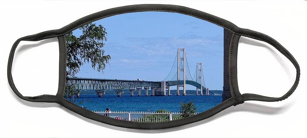 Mackinac Bridge Face Mask featuring the photograph Mackinac Bridge in July by Keith Stokes