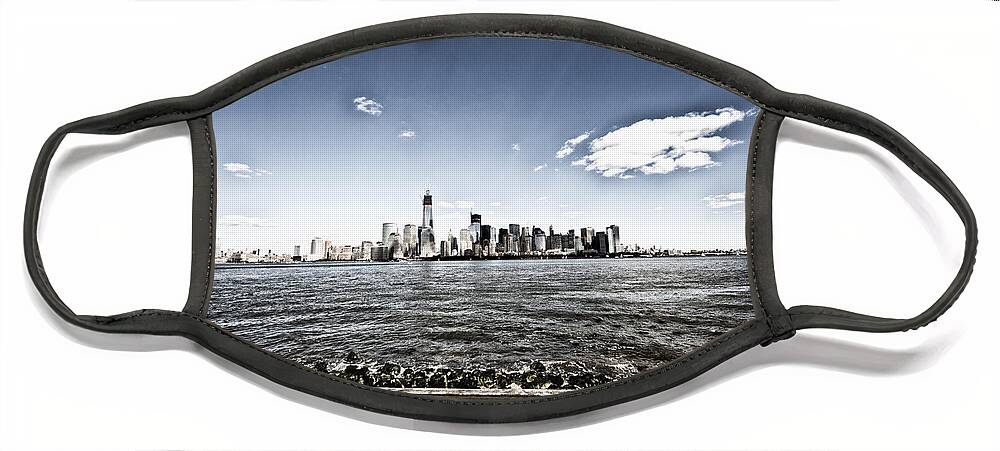 New York Face Mask featuring the photograph Manhattan by Leslie Leda