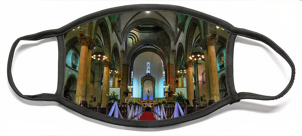 Yhun Suarez Face Mask featuring the photograph Manila Cathedral by Yhun Suarez