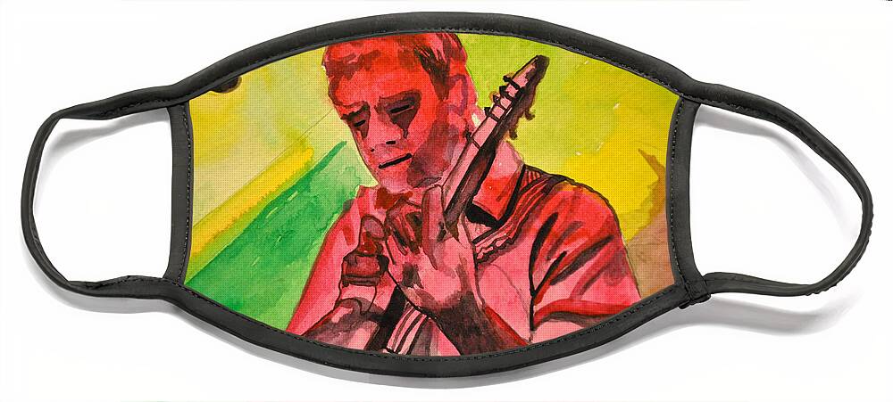 Umphrey's Mcgee Face Mask featuring the painting Melody in Red by Patricia Arroyo
