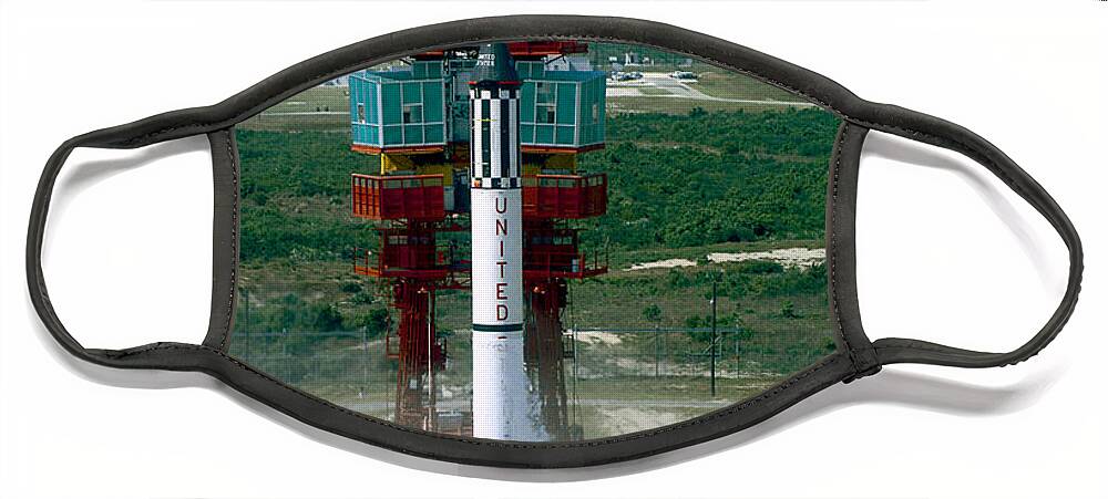 Mr-3 Face Mask featuring the photograph Mercury-redstone Launch by Nasa