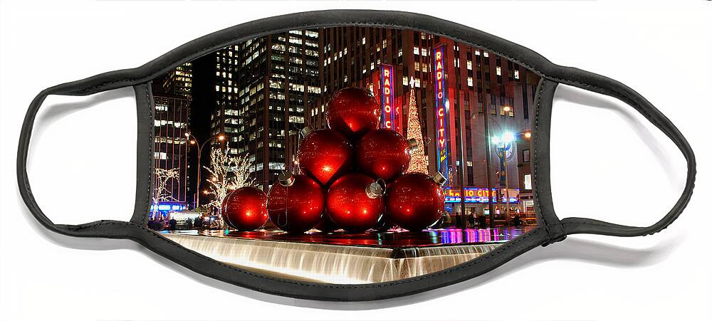 Christmas Face Mask featuring the photograph Merry New York City Christmas by Nancy De Flon