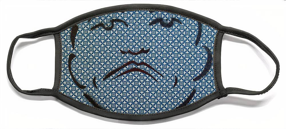 Tillie Of Asbury Park Face Mask featuring the painting Mob Tillie Black on Blue Wheels by Patricia Arroyo