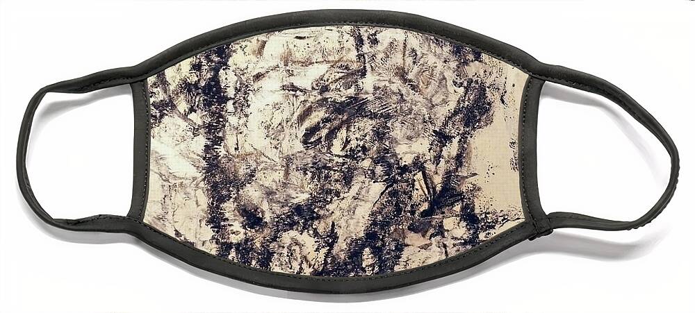 � Face Mask featuring the painting Monoprint Portrait 2 by JC Armbruster