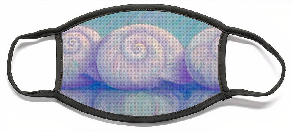 Moonshells Face Mask featuring the pastel Moon Shells by Audrey Peaty
