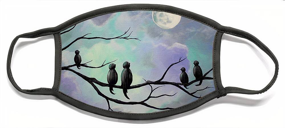Birds Face Mask featuring the painting Moonlight Sonata by Stacey Zimmerman