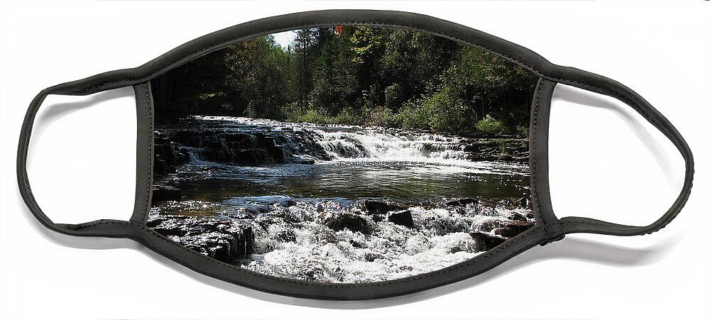 Ocqueoc Falls Face Mask featuring the photograph Ocqueoc Falls by Keith Stokes
