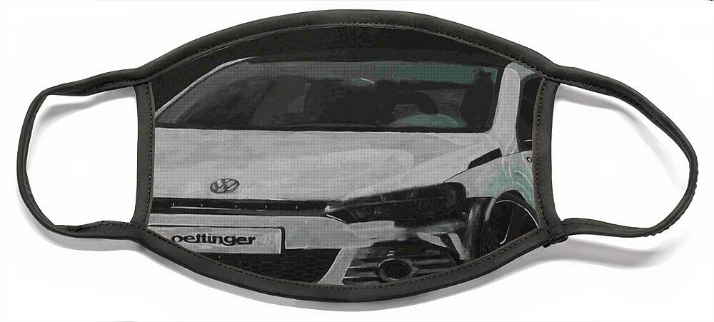 Vw Face Mask featuring the painting Oettinger VW Scirocco by Richard Le Page