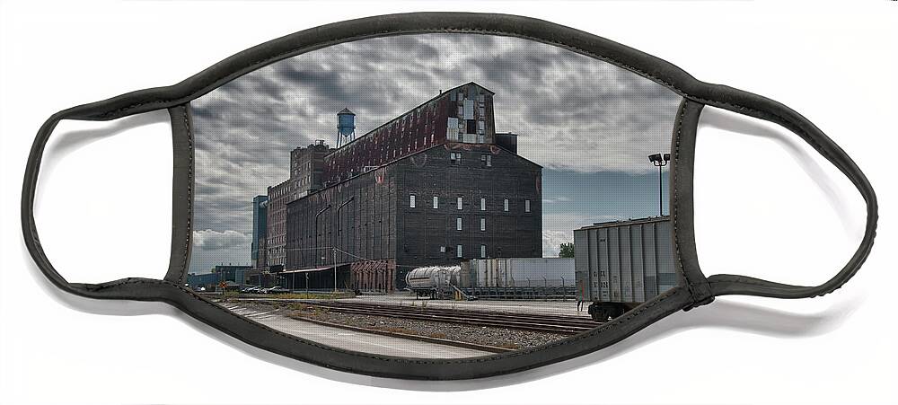 Buffalo Face Mask featuring the photograph Ohio Street Mill by Guy Whiteley