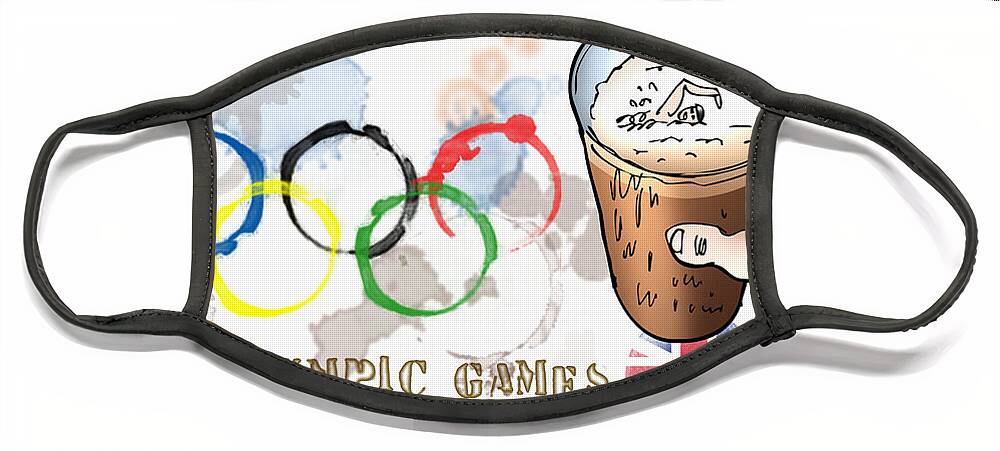 Olympics Face Mask featuring the digital art Olympic Rings by Mark Armstrong