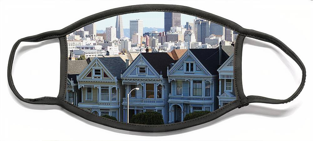 San Francisco Face Mask featuring the photograph Painted Ladies by Linda Woods