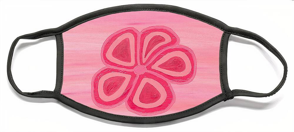 Flower Face Mask featuring the painting Pink flower by Hagit Dayan
