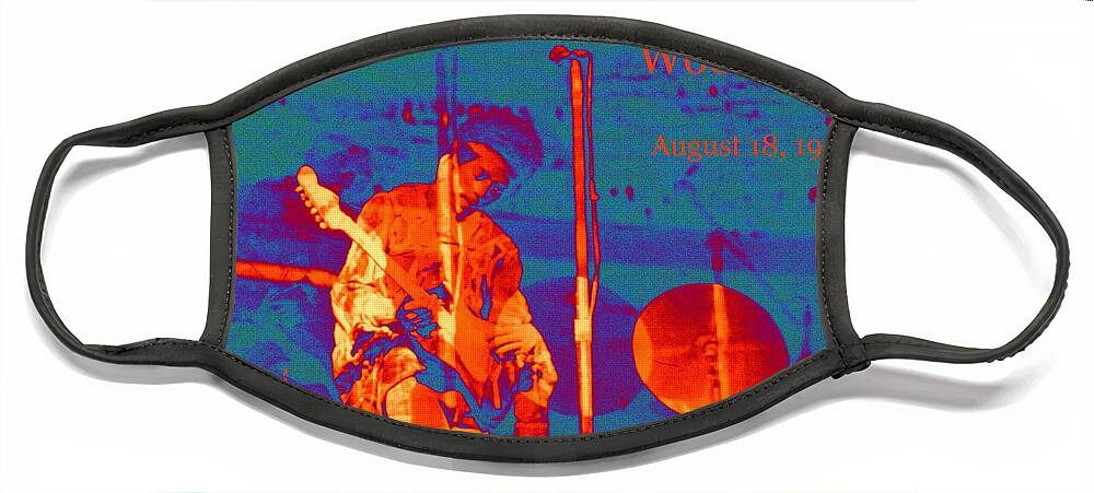 Jimi Hendrix Face Mask featuring the digital art Purple Haze by Larry Beat