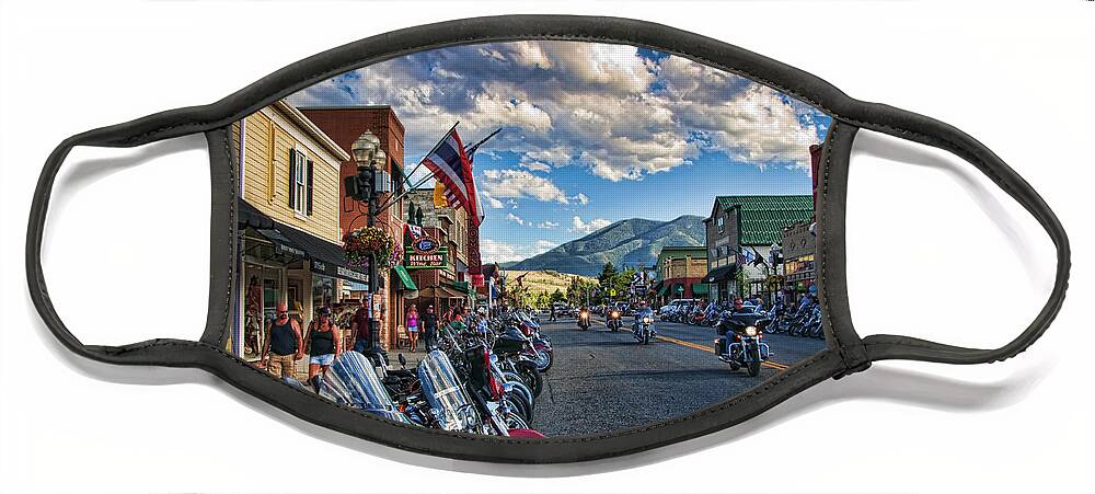 Motorcycles Face Mask featuring the photograph Red Lodge Motorcycle Rally by Gary Beeler