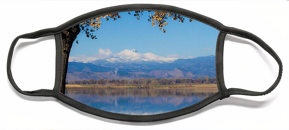 Lake Face Mask featuring the photograph Reflections of Longs Peak by James BO Insogna