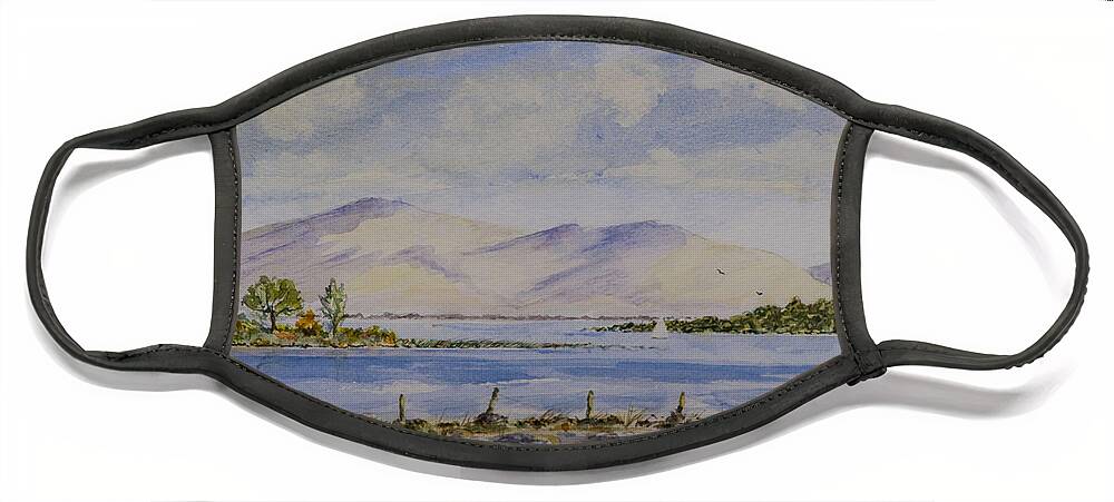 Lough Derg Face Mask featuring the painting Relaxing Sail by Rob Hemphill
