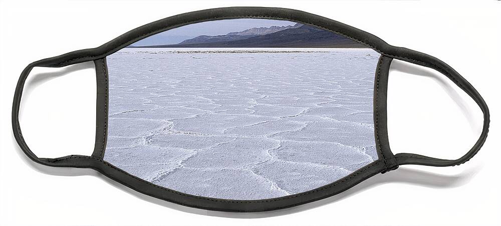 Mp Face Mask featuring the photograph Salt Flats At Badwater With Polygon by Konrad Wothe