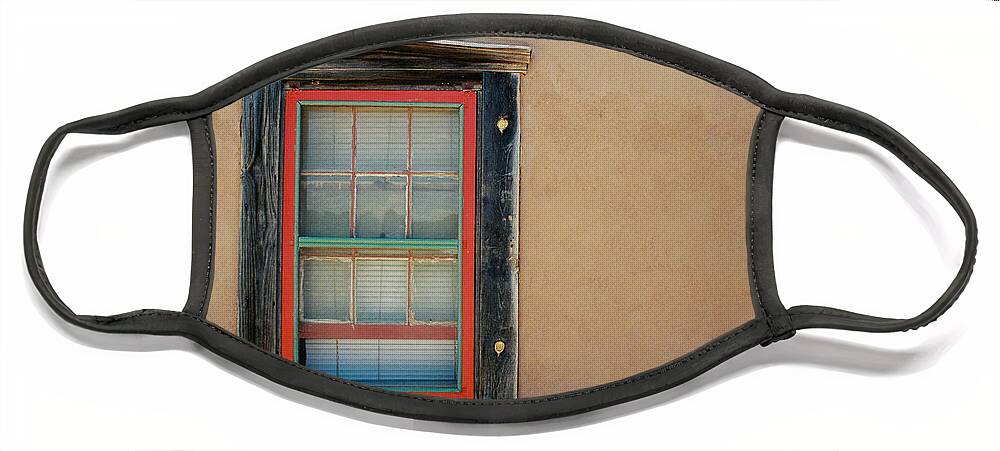 Santa Fe Face Mask featuring the photograph School House Window by Ron Weathers