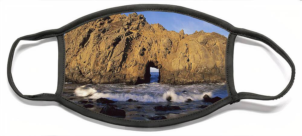 00170094 Face Mask featuring the photograph Sea Arch At Pfeiffer Beach Big Sur by Tim Fitzharris