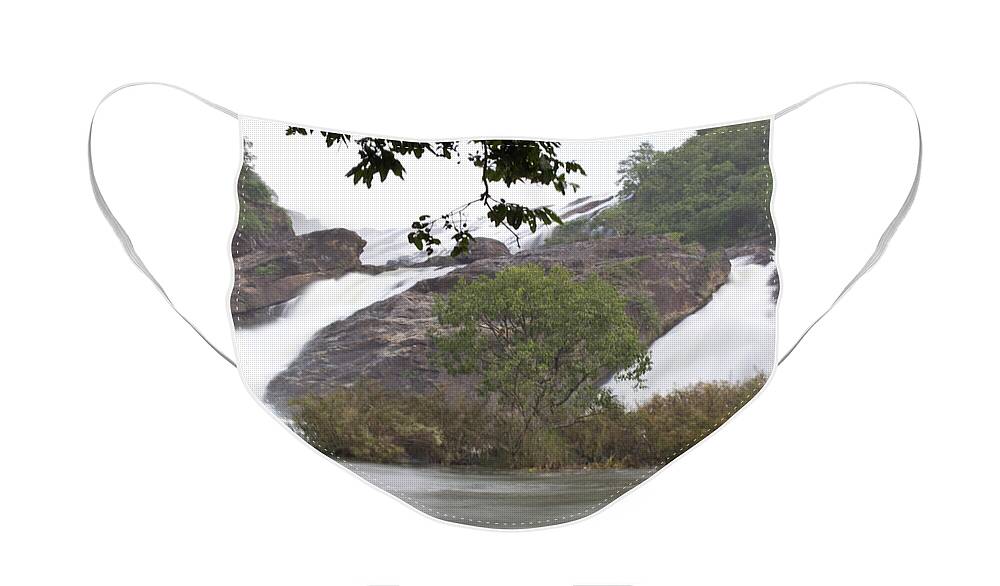 Shivanasamudra Falls Face Mask featuring the photograph Settled After the Fall by SAURAVphoto Online Store
