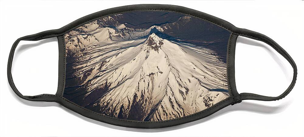 00479602 Face Mask featuring the photograph Snowcovered Volcano Andes Chile by Colin Monteath