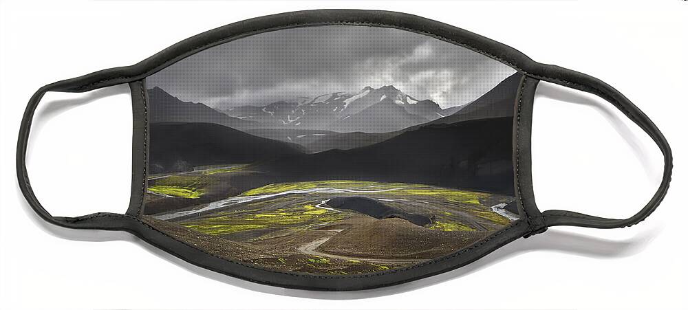 Iceland Face Mask featuring the photograph So Free It Knows No End by Evelina Kremsdorf