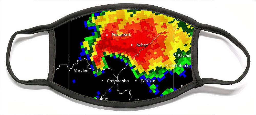 Science Face Mask featuring the photograph Supercell With Hook Echo, Radar by Science Source