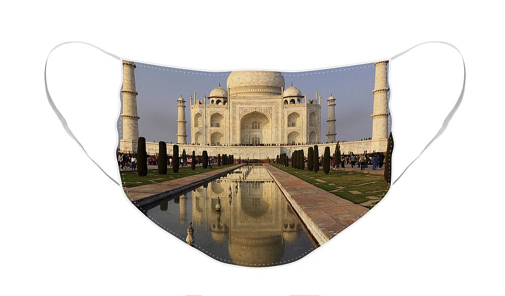 Agra Face Mask featuring the photograph Taj Mahal reflection by Ivan Slosar