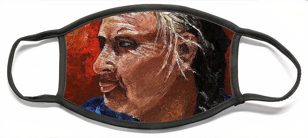 Indian Face Mask featuring the painting The Cabo Woman by Vic Ritchey