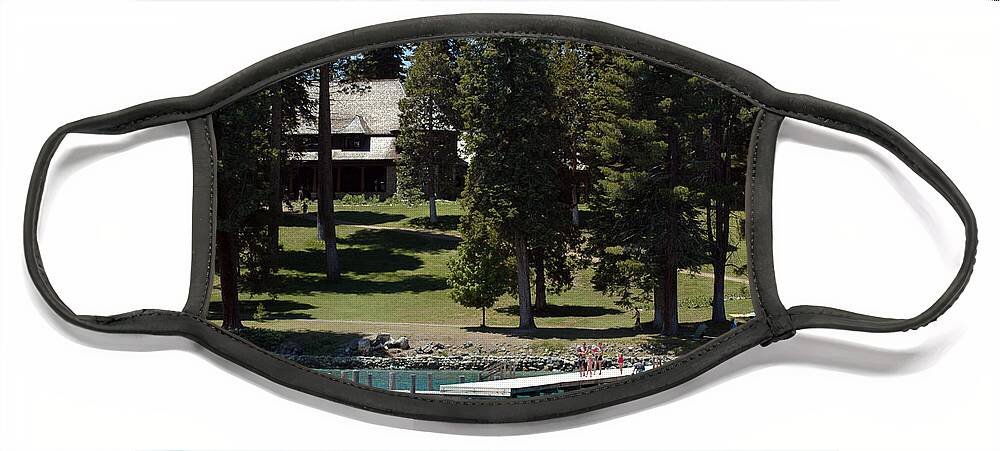Usa Face Mask featuring the photograph The Dock at Sugar Pine Point State Park by LeeAnn McLaneGoetz McLaneGoetzStudioLLCcom