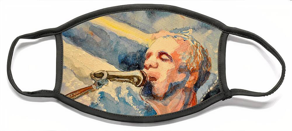 Umphrey's Mcgee Face Mask featuring the painting The Song by Patricia Arroyo