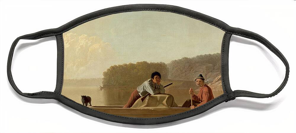 The Face Mask featuring the painting The Trapper's Return by George Caleb Bingham