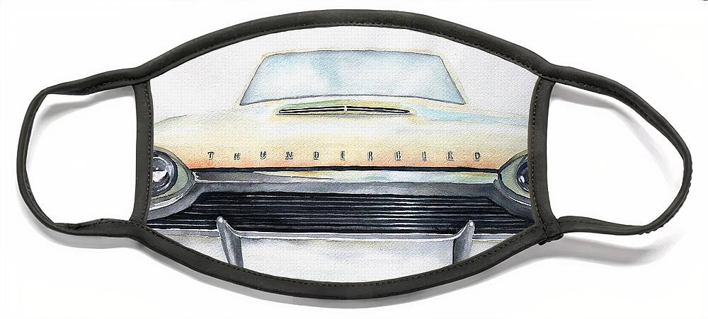 Car Face Mask featuring the painting Thunderbird by Ruth Kamenev