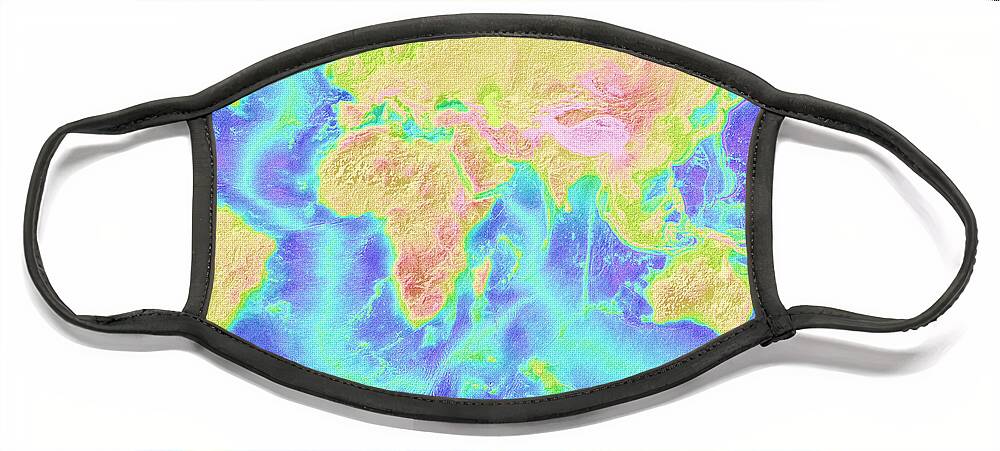 Science Face Mask featuring the photograph Topography Of The Atlantic And Indian by Science Source
