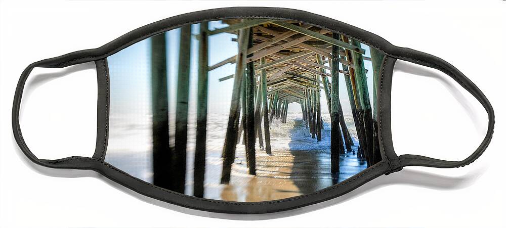 Landscape Face Mask featuring the photograph Under the Pier by Joye Ardyn Durham