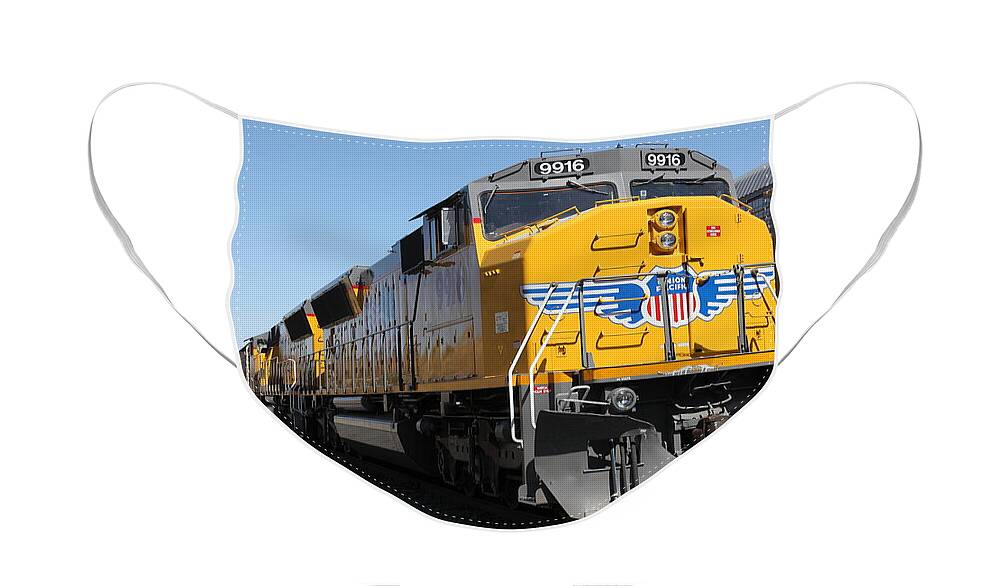 Bay Area Face Mask featuring the photograph Union Pacific Locomotive Trains . 5D18824 by Wingsdomain Art and Photography