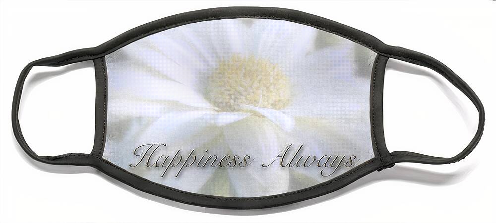 Wedding Face Mask featuring the photograph Wedding Happiness Greeting Card - White Gerbera Daisy by Carol Senske