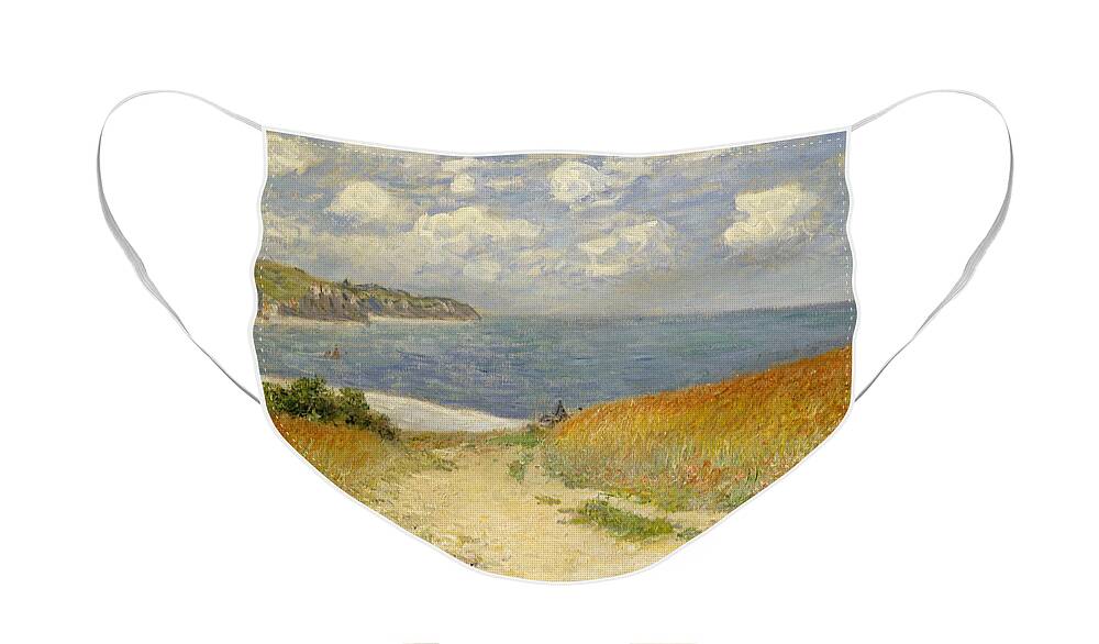 Monet Face Mask featuring the painting Path in the Wheat at Pourville by Claude Monet