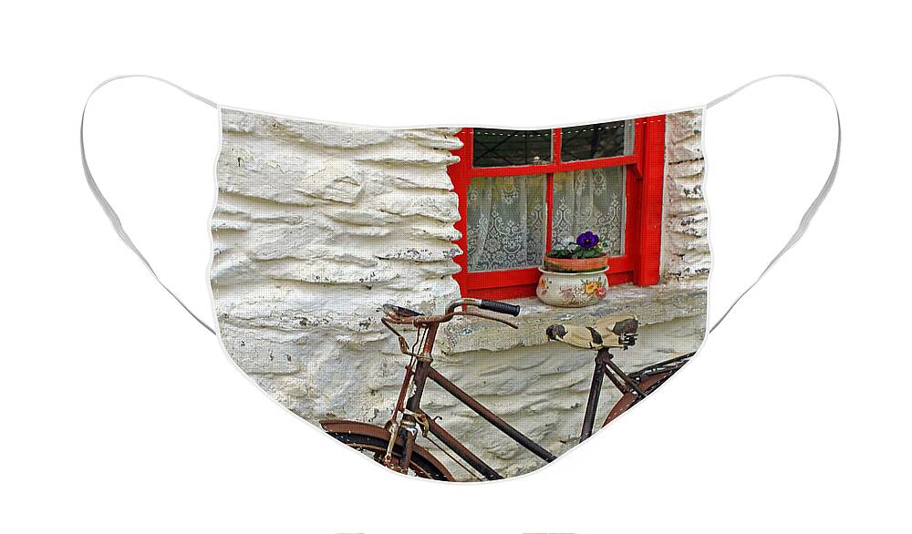 Houses Face Mask featuring the photograph Red Window by Jennifer Robin