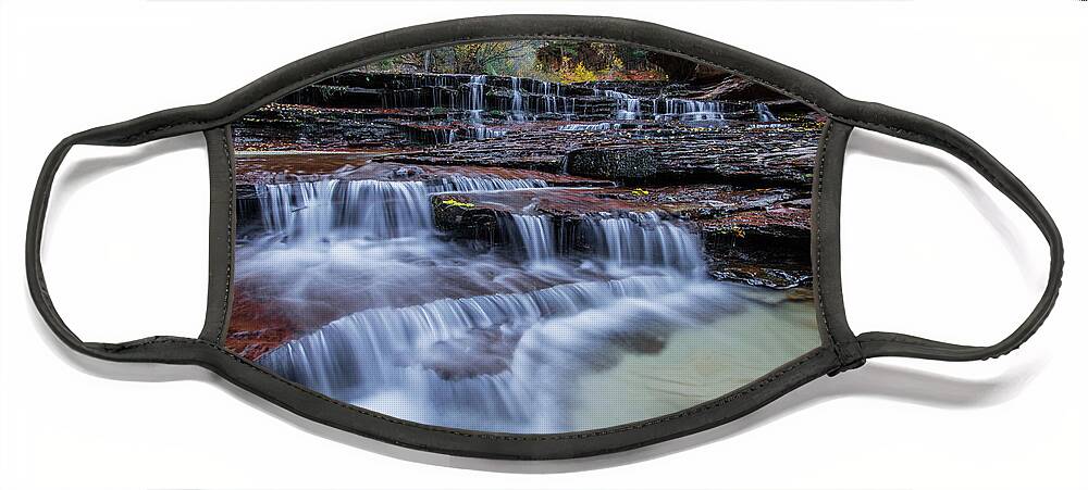 Zion Face Mask featuring the photograph Arch Angel Falls by Wesley Aston