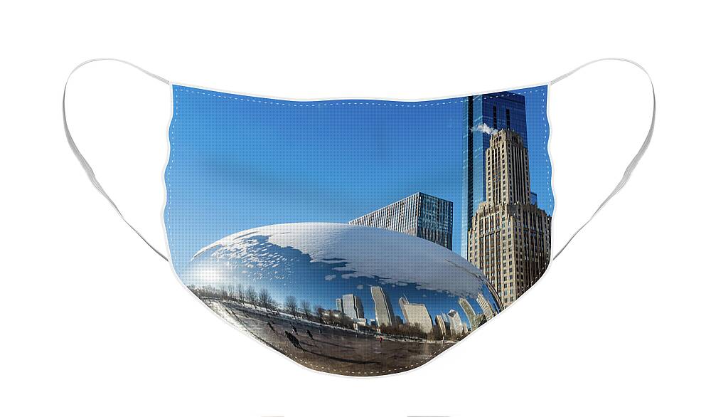 Usa Face Mask featuring the photograph Bean reflections #2 by Framing Places