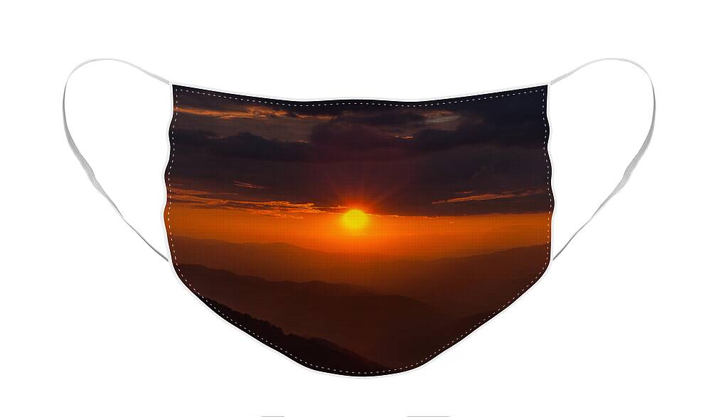 Blue Ridge Parkway Face Mask featuring the photograph Blue Ridge Sunset #3 by Brenda Jacobs