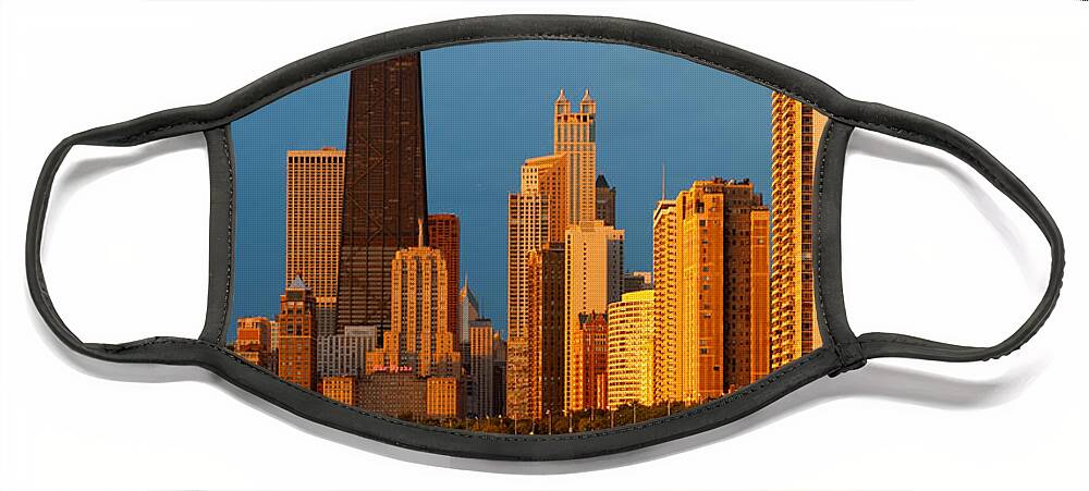 Chicago Face Mask featuring the photograph Chicago Skyline #1 by Sebastian Musial