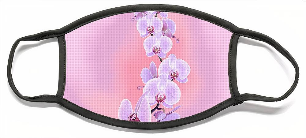 Flower Face Mask featuring the digital art Dragon Orchid #1 by Norman Klein