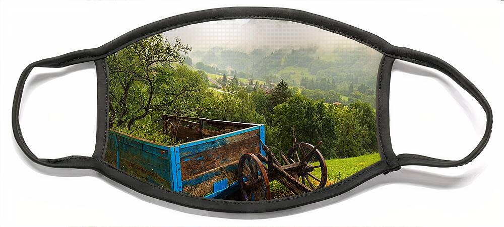 Bavarian Face Mask featuring the photograph Farm Carriage #1 by Raul Rodriguez