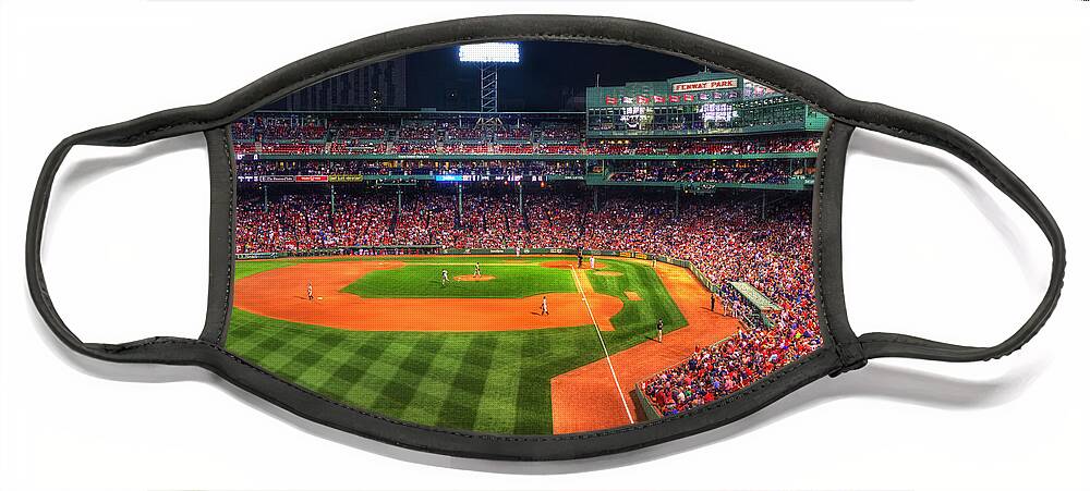 Fenway Park Face Mask featuring the photograph Fenway Park at Night - Boston #2 by Joann Vitali