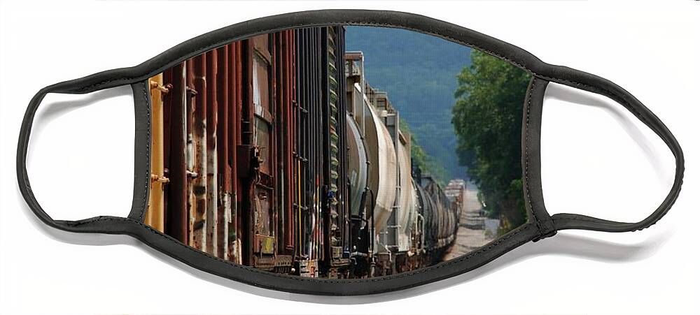 Train Face Mask featuring the photograph Freight Train by Kenny Glover
