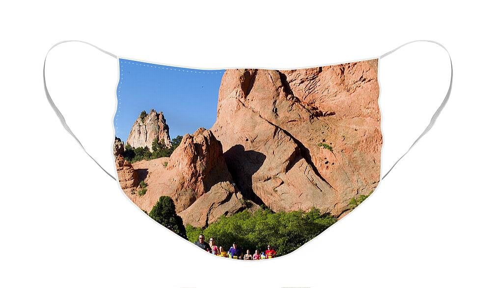 Garden Of The Gods 10 Miler Face Mask featuring the photograph Garden of the Gods Ten Mile Run in Colorado Springs #1 by Steven Krull