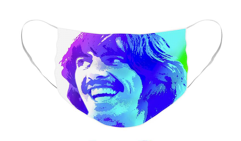 George Harrison Face Mask featuring the digital art George Harrison by Greg Joens